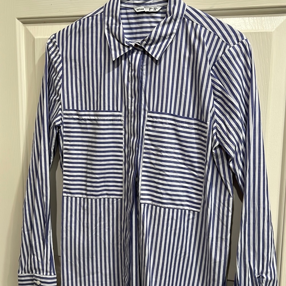 Blue and White Button Down